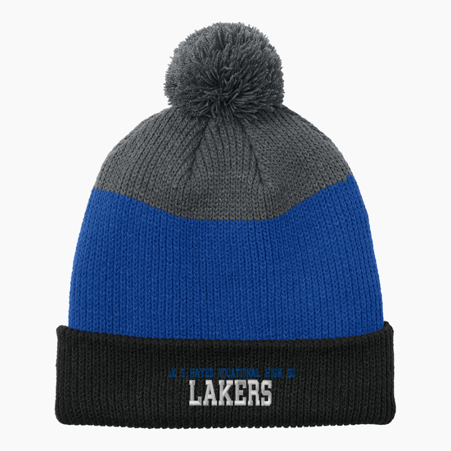Max S Hayes Vocational High Sch Lakers <span class="pdp-name-mascot">Max S Hayes Vocational High Sch Lakers</span> Port Authority Cozy Striped Pom Beanie