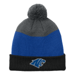 NORTH CROWLEY HIGH SCHOOL PANTHERS <span class="pdp-name-mascot">NORTH CROWLEY PANTHERS</span> Port Authority Cozy Striped Pom Beanie Front Thumbnail