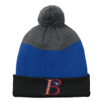Bloomfield Warhawks <span class="pdp-name-mascot">Bloomfield Warhawks</span> Port Authority Cozy Striped Pom Beanie Front Thumbnail