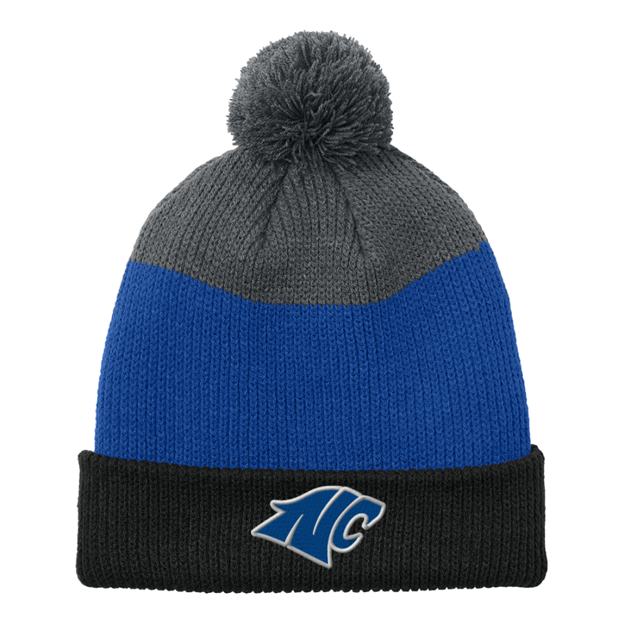 NORTH CROWLEY HIGH SCHOOL PANTHERS <span class="pdp-name-mascot">NORTH CROWLEY PANTHERS</span> Port Authority Cozy Striped Pom Beanie