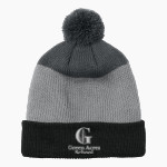 Green Acres Grizzlies <span class="pdp-name-mascot">Green Acres School Grizzlies</span> Port Authority Cozy Striped Pom Beanie Front Thumbnail