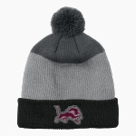 LOCKHART HIGH SCHOOL LIONS <span class="pdp-name-mascot">LOCKHART LIONS</span> Port Authority Cozy Striped Pom Beanie Front Thumbnail