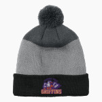 OXFORD PREPARATORY GRIFFINS <span class="pdp-name-mascot">OXFORD PREPRATORY ACADEMY GRIFFINS</span> Port Authority Cozy Striped Pom Beanie Front Thumbnail