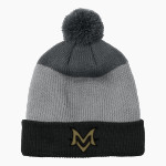 Mt Vernon Marauders Port Authority Cozy Striped Pom Beanie Front Thumbnail