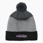 UW-Platteville PIONEERS ONLINE STORE <span class="pdp-name-mascot">UW-Platteville Pioneers</span> Port Authority Cozy Striped Pom Beanie Front Thumbnail