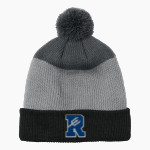 READING SENIOR HIGH SCHOOL BLUE DEVILS <span class="pdp-name-mascot">READING BLUE DEVILS</span> Port Authority Cozy Striped Pom Beanie Front Thumbnail
