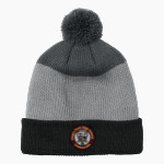 KING'S FORK HIGH SCHOOL BULLDOGS <span class="pdp-name-mascot">KINGS FORK BULLDOGS</span> Port Authority Cozy Striped Pom Beanie Front Thumbnail