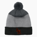 Lafayette Ramblers Port Authority Cozy Striped Pom Beanie Front Thumbnail