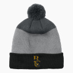 Bourgade Catholic Golden Eagles <span class="pdp-name-mascot">Bourgade Catholic Golden Eagles</span> Port Authority Cozy Striped Pom Beanie Front Thumbnail