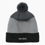 Dolgeville Central Blue Devils <span class="pdp-name-mascot">Dolgeville Central Blue Devils</span> Port Authority Cozy Striped Pom Beanie Front Thumbnail