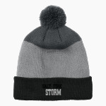 Salt Fork Storm <span class="pdp-name-mascot">Salt Fork Storm</span> Port Authority Cozy Striped Pom Beanie Front Thumbnail