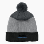 MIDLAKES HIGH SCHOOL SCREAMING EAGLES <span class="pdp-name-mascot">MIDLAKES SCREAMING EAGLES</span> Port Authority Cozy Striped Pom Beanie Front Thumbnail