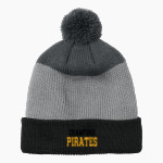 CRAWFORD HIGH SCHOOL PIRATES <span class="pdp-name-mascot">CRAWFORD PIRATES</span> Port Authority Cozy Striped Pom Beanie Front Thumbnail