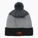 First Baptist Academy Lions <span class="pdp-name-mascot">First Baptist Academy Lions</span> Port Authority Cozy Striped Pom Beanie Front Thumbnail
