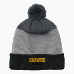 HARWOOD UNION HIGH SCHOOL HIGHLANDERS Port Authority Cozy Striped Pom Beanie Front Thumbnail