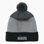 Spring Hill Badgers <span class="pdp-name-mascot">Spring Hill Badgers</span> Port Authority Cozy Striped Pom Beanie Front Thumbnail