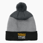 Thomas TITANS <span class="pdp-name-mascot">THOMAS TITANS</span> Port Authority Cozy Striped Pom Beanie Front Thumbnail