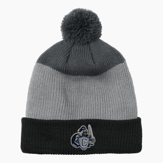 Port Authority Cozy Striped Pom Beanie