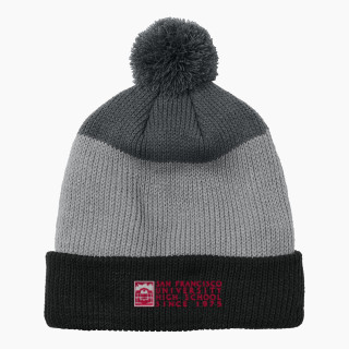 Port Authority Cozy Striped Pom Beanie