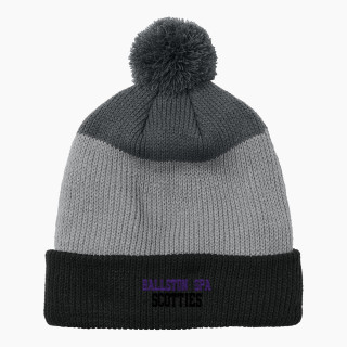 Port Authority Cozy Striped Pom Beanie