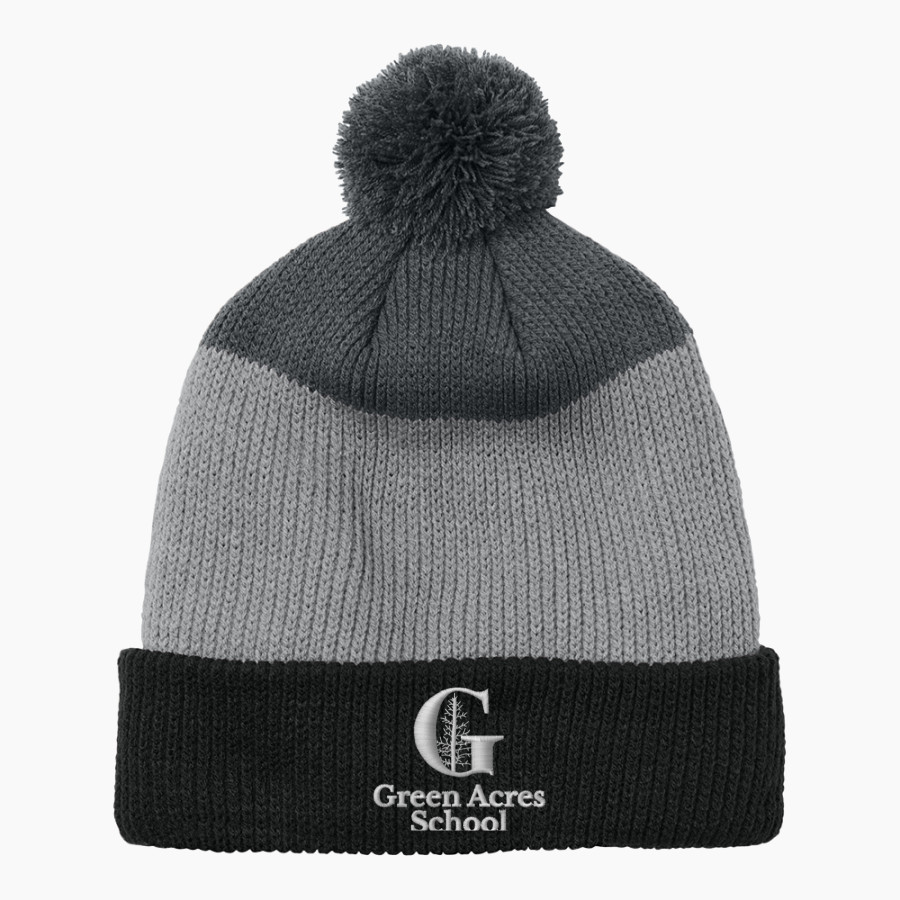 Green Acres Grizzlies <span class="pdp-name-mascot">Green Acres School Grizzlies</span> Port Authority Cozy Striped Pom Beanie