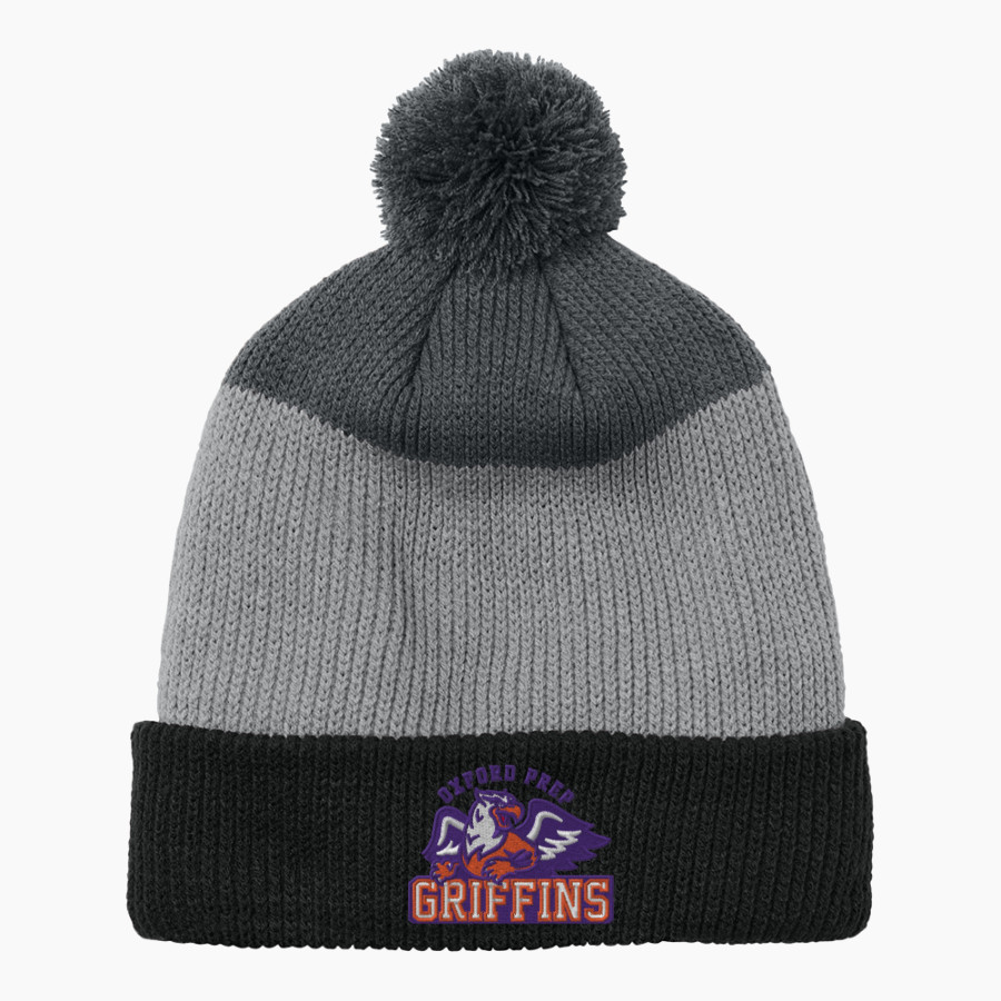 OXFORD PREPARATORY GRIFFINS <span class="pdp-name-mascot">OXFORD PREPRATORY ACADEMY GRIFFINS</span> Port Authority Cozy Striped Pom Beanie