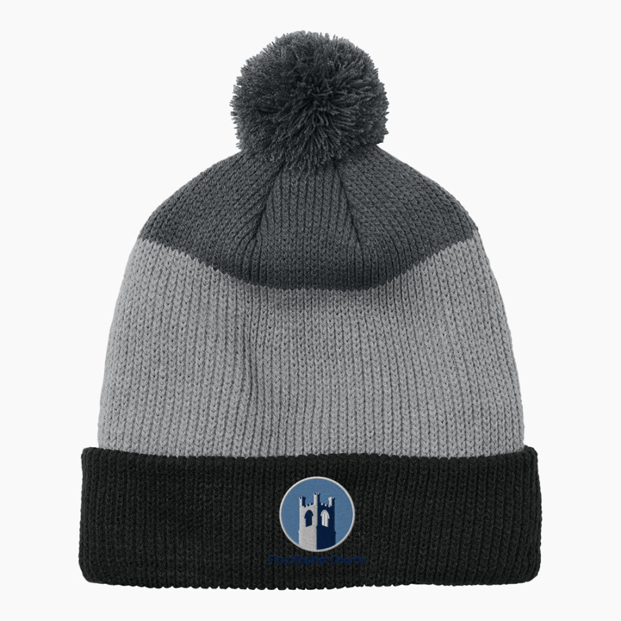First Baptist First Baptist Church <span class="pdp-name-mascot">First Baptist Church of New Bern</span> Port Authority Cozy Striped Pom Beanie