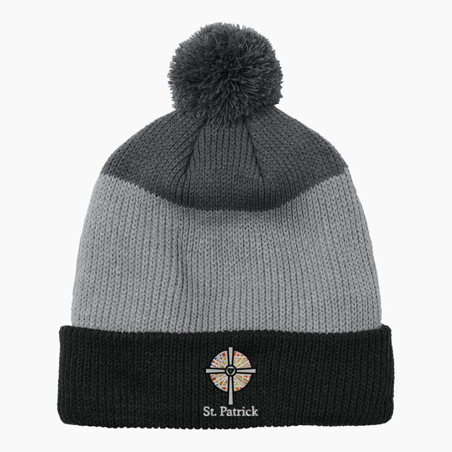 St. Patrick of Heatherdowns Irish Port Authority Cozy Striped Pom Beanie