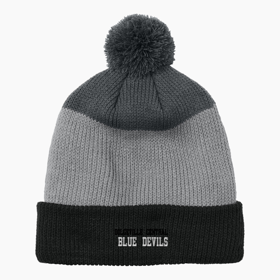 Dolgeville Central Blue Devils <span class="pdp-name-mascot">Dolgeville Central Blue Devils</span> Port Authority Cozy Striped Pom Beanie