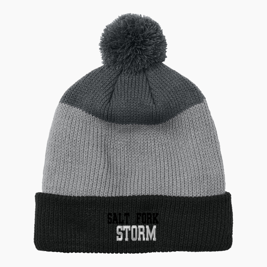 Salt Fork Storm <span class="pdp-name-mascot">Salt Fork Storm</span> Port Authority Cozy Striped Pom Beanie