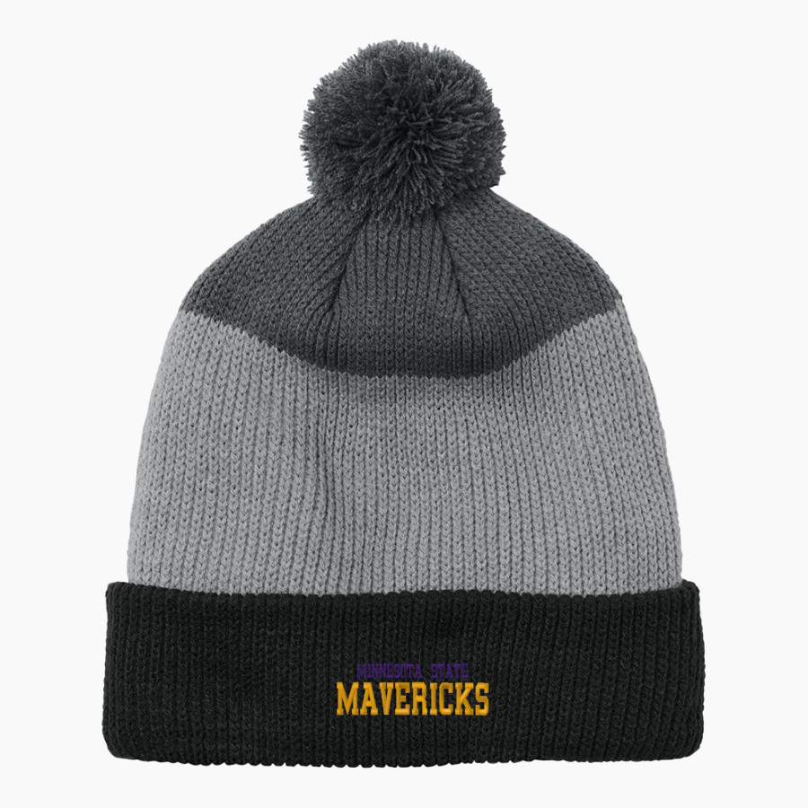 Minnesota State University Mankato <span class="pdp-name-mascot">Minnesota State Mavericks</span> Port Authority Cozy Striped Pom Beanie