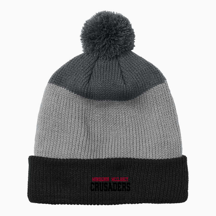 Monsignor McClancy Crusaders <span class="pdp-name-mascot">Monsignor McClancy Crusaders</span> Port Authority Cozy Striped Pom Beanie