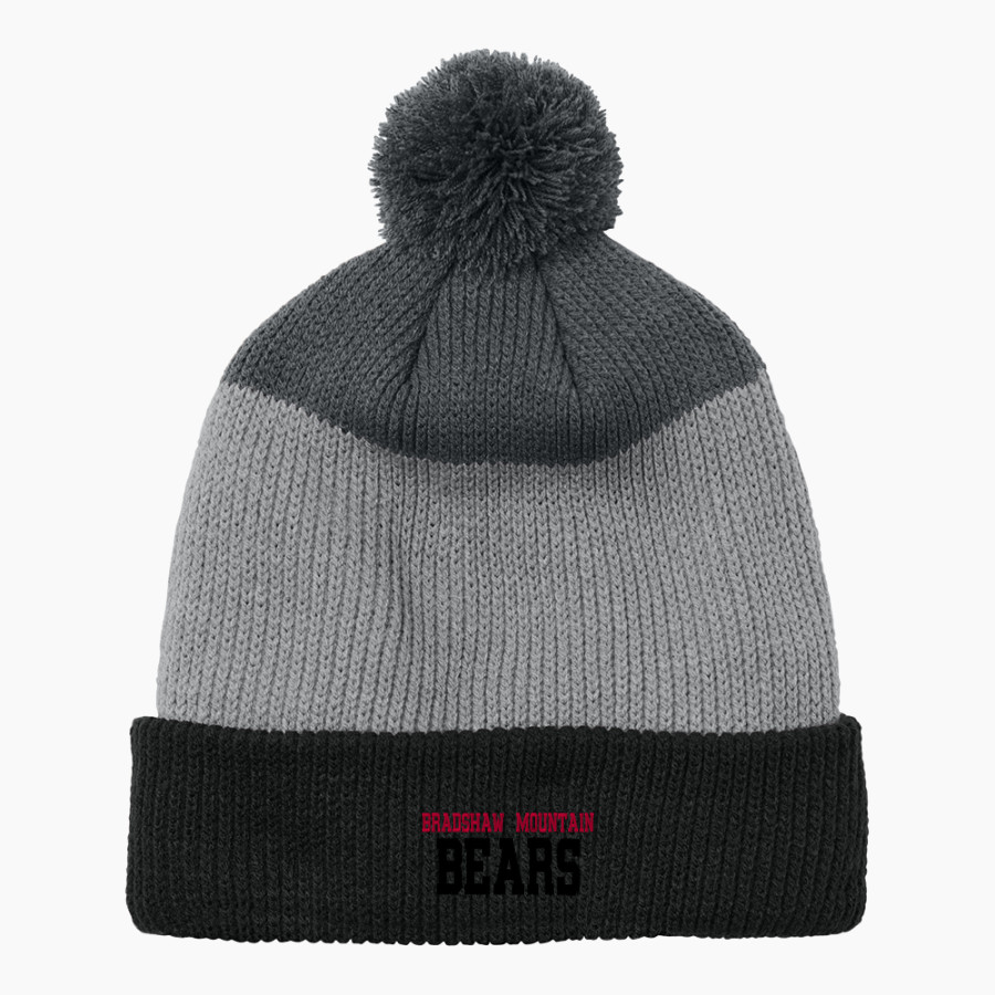 BRADSHAW MOUNTAIN HIGH SCHOOL BEARS Port Authority Cozy Striped Pom Beanie