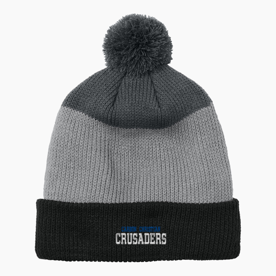 Carbon Christian Crusaders <span class="pdp-name-mascot">Carbon Christian Academy Crusaders</span> Port Authority Cozy Striped Pom Beanie