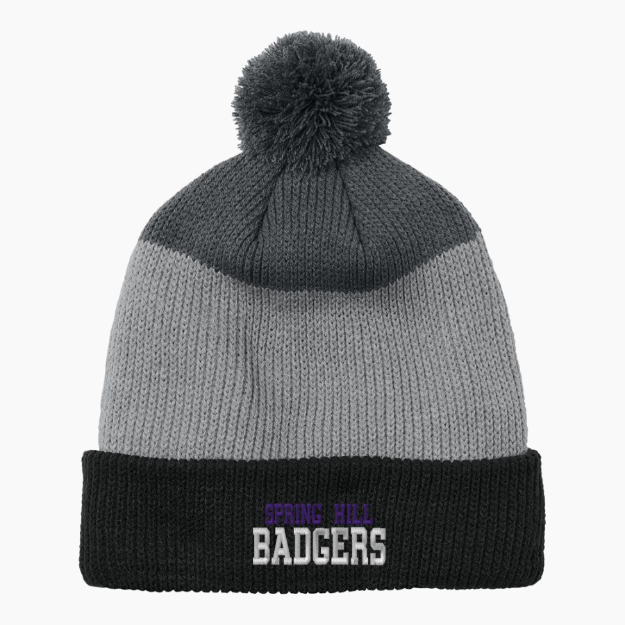 Spring Hill Badgers <span class="pdp-name-mascot">Spring Hill Badgers</span> Port Authority Cozy Striped Pom Beanie