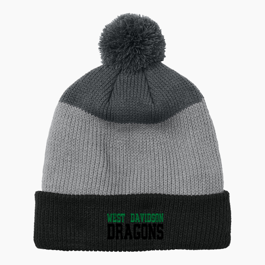 WEST DAVIDSON HIGH SCHOOL DRAGONS Port Authority Cozy Striped Pom Beanie