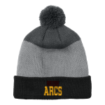 Brush Arcs <span class="pdp-name-mascot">Charles F Brush High School Arcs</span> Port Authority Cozy Striped Pom Beanie Front Thumbnail