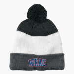 WOLVERINE-HOOSIER ATHLETIC CONFERENCE <span class="pdp-name-mascot">WOLVERINE-HOOSIER ATHLETIC CONFERENCE</span> Port Authority Cozy Striped Pom Beanie Front Thumbnail