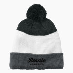COLLEGE OF ST BENEDICT Bennies <span class="pdp-name-mascot">COLLEGE OF ST BENEDICT</span> Port Authority Cozy Striped Pom Beanie Front Thumbnail