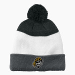 PERQUIMANS COUNTY HIGH SCHOOL PIRATES <span class="pdp-name-mascot">PERQUIMANS COUNTY PIRATES</span> Port Authority Cozy Striped Pom Beanie Front Thumbnail