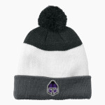 El Paso-Gridley Titans Port Authority Cozy Striped Pom Beanie Front Thumbnail