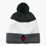 Chaffee Red Devils <span class="pdp-name-mascot">Chaffee Schools Red Devils</span> Port Authority Cozy Striped Pom Beanie Front Thumbnail