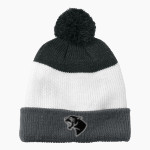 Hyde Park Panthers Port Authority Cozy Striped Pom Beanie Front Thumbnail