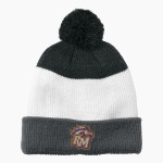 Rolling Meadows Mustangs <span class="pdp-name-mascot">Rolling Meadows High School Mustangs</span> Port Authority Cozy Striped Pom Beanie Front Thumbnail