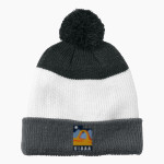 UIAAA Online Store Port Authority Cozy Striped Pom Beanie Front Thumbnail