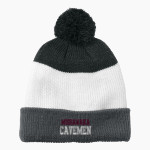 Mishawaka Cavemen Port Authority Cozy Striped Pom Beanie Front Thumbnail