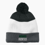MONADNOCK REGIONAL MIDDLE HIGH SCHOOL HUSKIES <span class="pdp-name-mascot">MONADNOCK REGIONAL HUSKIES</span> Port Authority Cozy Striped Pom Beanie Front Thumbnail