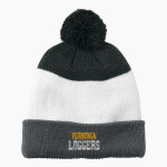Vernonia Loggers <span class="pdp-name-mascot">Vernonia Loggers</span> Port Authority Cozy Striped Pom Beanie Front Thumbnail