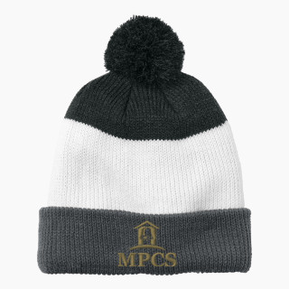 Port Authority Cozy Striped Pom Beanie