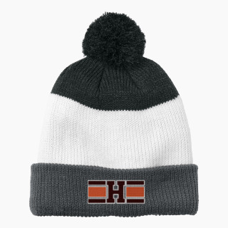 Port Authority Cozy Striped Pom Beanie